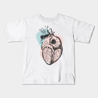 Anatomical Heart • Pastel Pink & Blue • Pastel Goth Kids T-Shirt